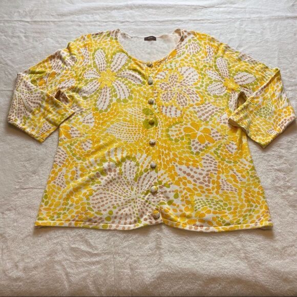 Escio Floral Yellow Tone Cardigan - Picture 1 of 9